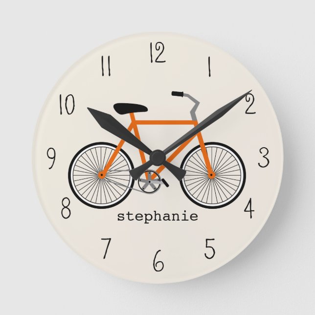Orange Bicycle Clock (Front)