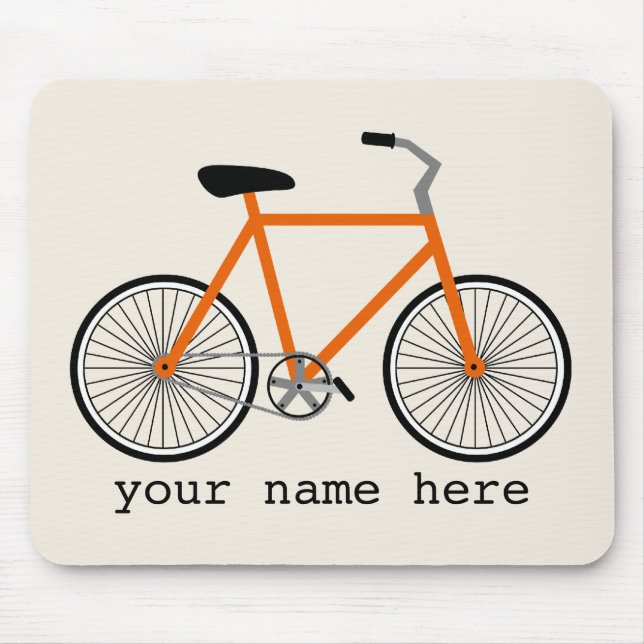 Orange Bicycle Mousepad (Front)