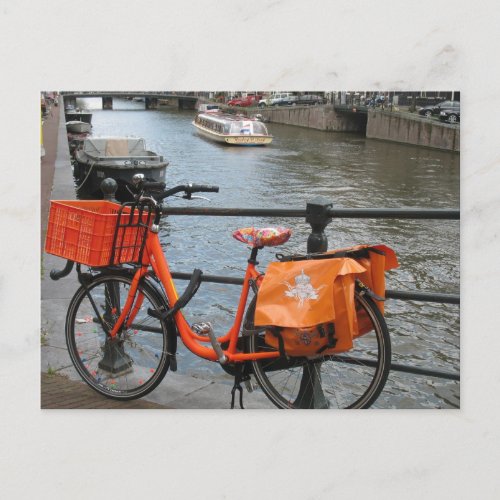 Orange Bicycle Postcard