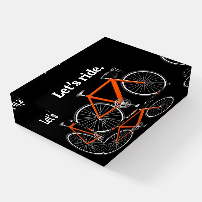 Orange Bicycle With Motivational Quote Paperweight (Angled)