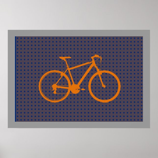 orange bike bicycle poster (Front)