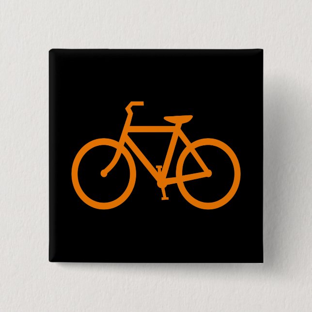Orange Bike Pinback Button (Front)
