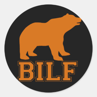 ORANGE BILF CLASSIC ROUND STICKER