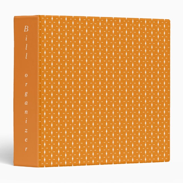 Orange Bill Organizer Binder (Front/Spine)