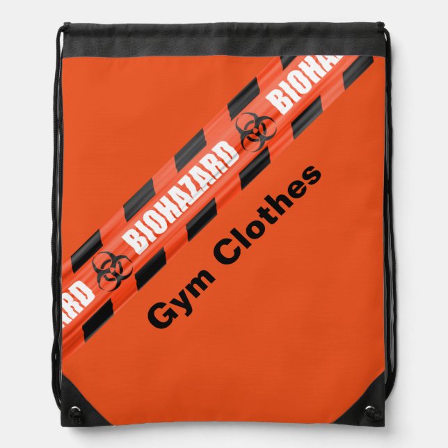 Orange Biohazard School Gym Bag (Front)