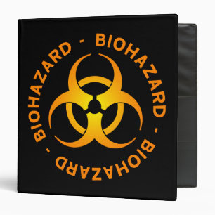 Orange Biohazard Symbol Binder