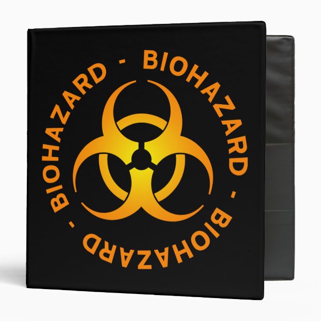 Orange Biohazard Symbol Binder (Front/Inside)