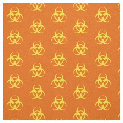 Orange Biohazard Symbol Fabric