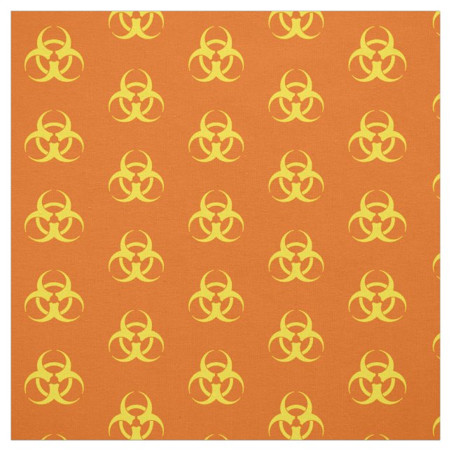 Orange Biohazard Symbol Fabric (Swatch)
