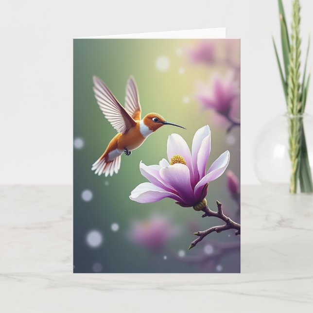 Orange Bird Floral Mothers Day Card (Front)