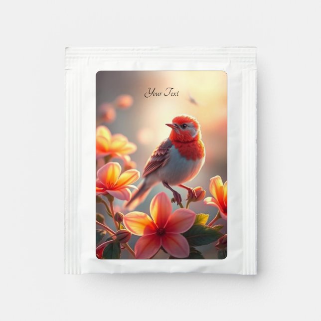 Orange Bird Floral Tea Bag Drink Mix (Front)