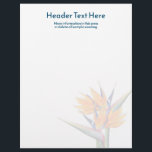 Orange Bird of Paradise Blank Writing Paper<br><div class="desc">Bird-of-paradise blank writing paper.  Exotic orange flowers decorate the bottom of white stationery.  Use to write thank you notes or for everyday personal correspondence.</div>
