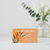 Orange Bird-of-paradise Flowers Business Cards (Standing Front)