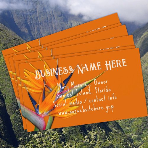 Orange Bird_of_paradise Flowers Business Cards