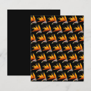 Orange Bird of Paradise on Black Scrapbook Paper