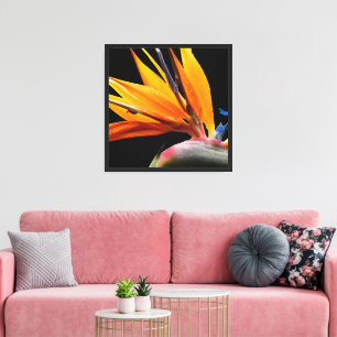 Orange Bird of Paradise Plant Bloom Floral Canvas Print