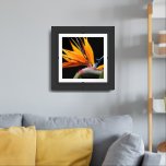 Orange Bird of Paradise Plant Bloom Floral Framed Art