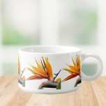 Orange Bird of Paradise Plant Floral Pattern Bowl