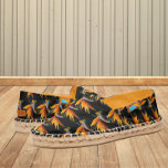 Orange Bird of Paradise Plant Floral Pattern Espadrilles