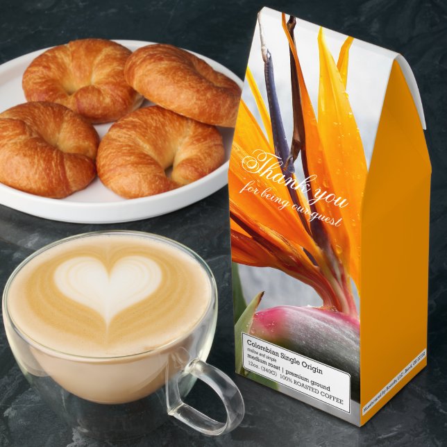 Orange Bird of Paradise Plant Floral Thank You Roasted Coffee (Breakfast)