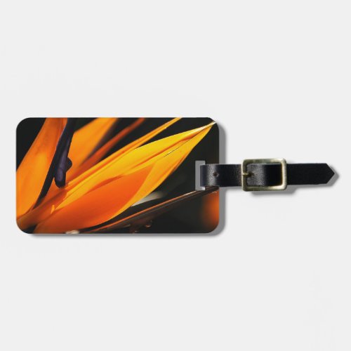 Orange Bird of Paradise Strelitzia Luggage Tag