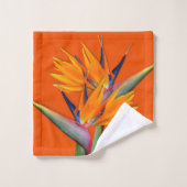 Orange Bird of Paradise Towel Set (Wash Cloth)