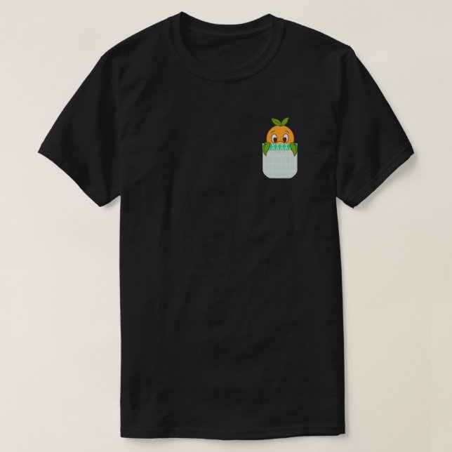 Orange Bird Pocket Print .png T-Shirt (Design Front)