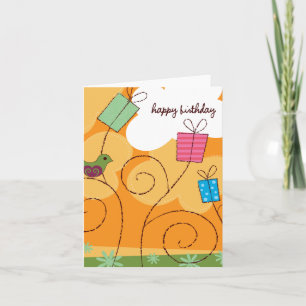 Orange Birthday Card