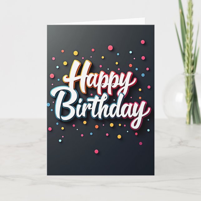 Orange Birthday Glow Card (Front)