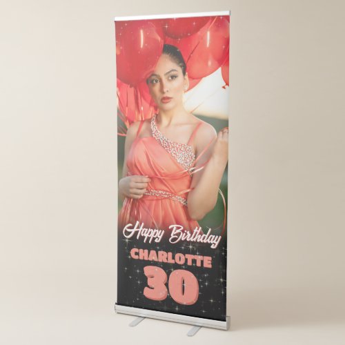 Orange Birthday Party Celebration Photo Welcome Retractable Banner