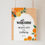 Orange Birthday Party or Baby Shower Welcome Sign