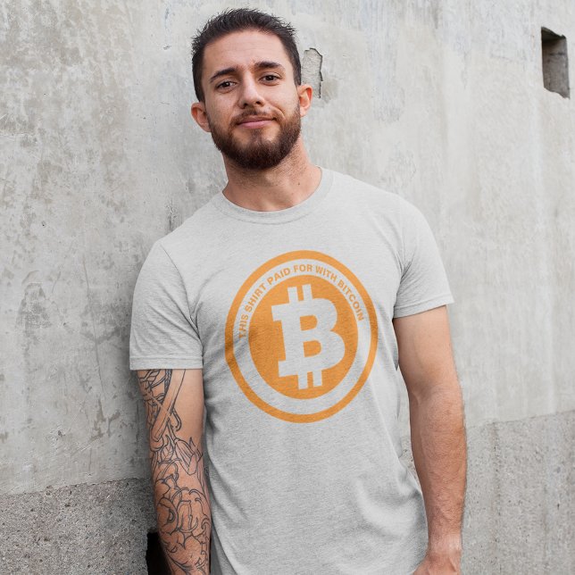Orange Bitcoin Symbol Custom Message Graphic T-Shirt (Creator Uploaded)