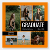 Orange & Black 6 Photo Graduation Foam Board (Front)