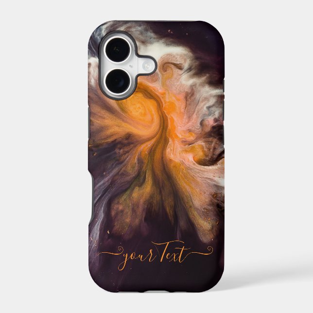 Orange-black abstract monogram iphone cases. Case- Case (Back)
