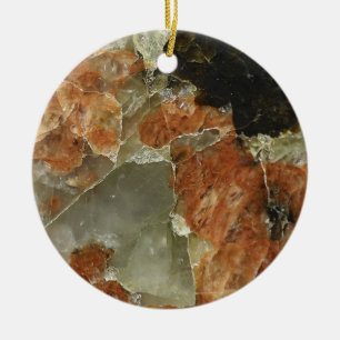Orange, Black, and Clear Quartz Ceramic Ornament