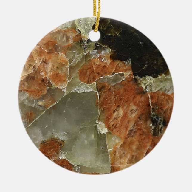 Orange, Black, and Clear Quartz Ceramic Ornament (Front)