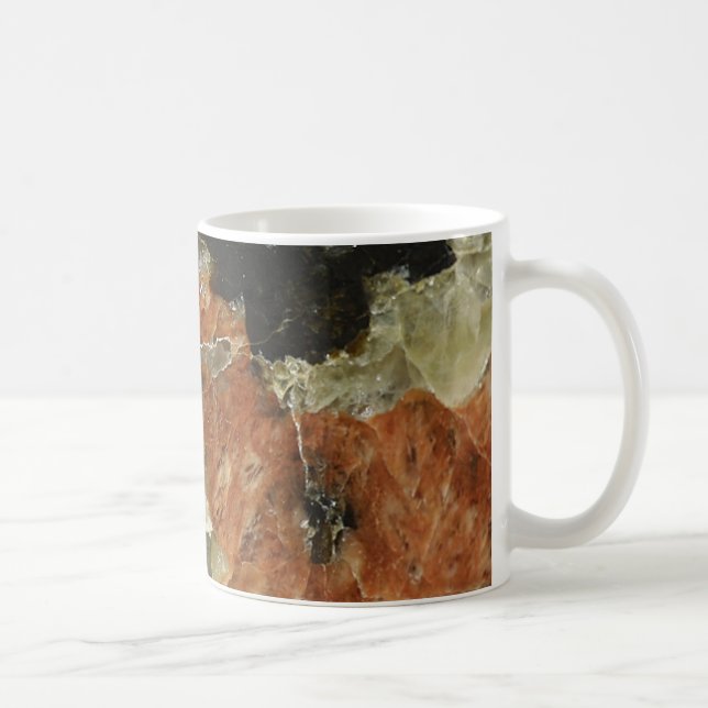 Orange, Black, and Clear Quartz Coffee Mug (Right)