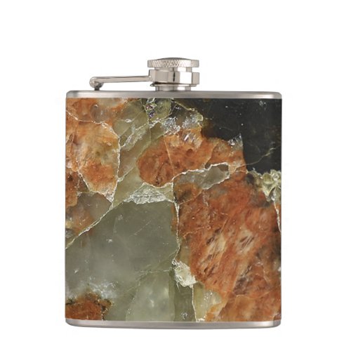 Orange Black and Clear Quartz Flask