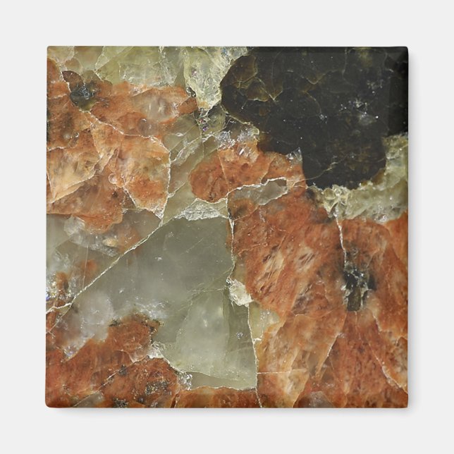 Orange, Black, and Clear Quartz Magnet (Front)