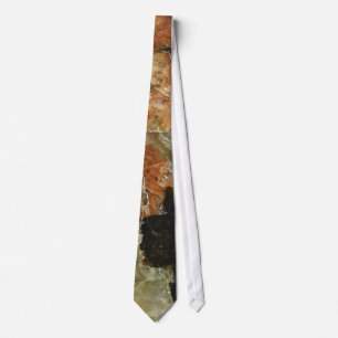 Orange, Black, and Clear Quartz Neck Tie