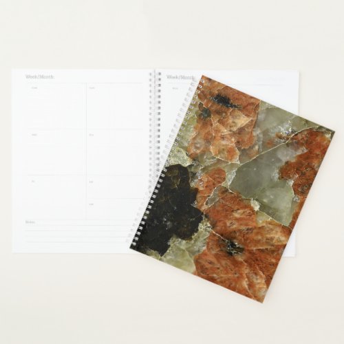 Orange Black and Clear Quartz Planner