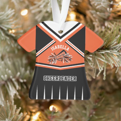 Orange Black and White Cheerleader  Outfit Ornament