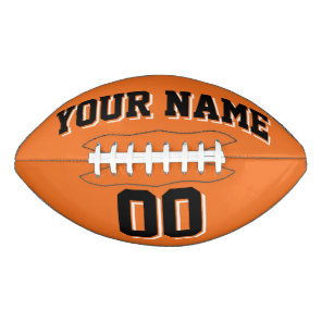 ORANGE BLACK AND WHITE Custom Football
