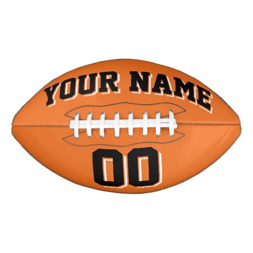 ORANGE BLACK AND WHITE Custom Football