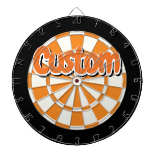 Orange, Black, And White Customizable Text Dart Board