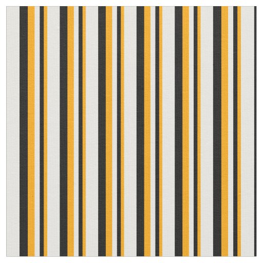 Orange, Black, and White Lined Pattern Fabric