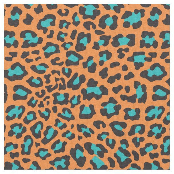 Orange Leopard Print Fabric | Zazzle