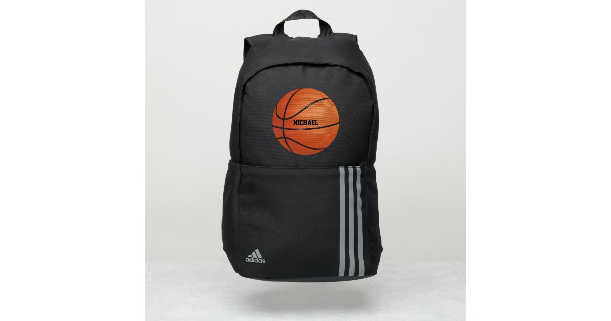 Obsesión cuenco Acusación Orange Black Basketball Ball Sports Personalized Adidas Backpack | Zazzle