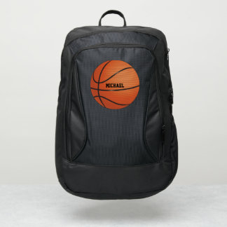 Orange Black Basketball Ball Sports Personalized Port Authority® Backpack