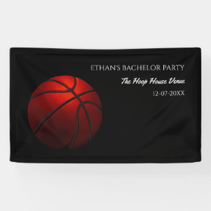 Orange black basketball weekend party - champion banner